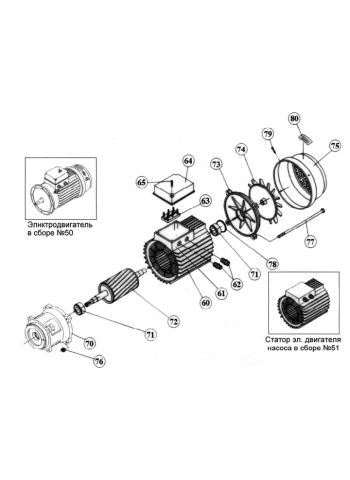 Двигатель к насосу KS-75 (220В) Kripsol